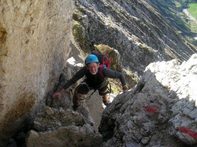 016-Kurze Kaminkletterei im Maximiliansteig